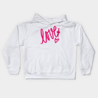 Love font for Valentine’s day Kids Hoodie